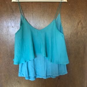 Sparkle and Fade layered flowy spaghetti strap top